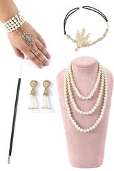 1920s Flapper Golden Accessories Set