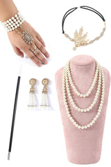 1920s Flapper Golden Accessories Set