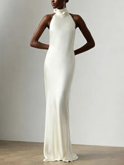 Sheath Column Halter Sleeveless Floor Length Bride Wedding Dress Swd13313