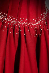 A Line Burgundy Prom Dress Satin Long Formal Party Dress Evening Dress