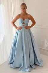 A Line Sweetheart Yellow Long Prom Dress With Beading Keyhole Formal Evening Gown