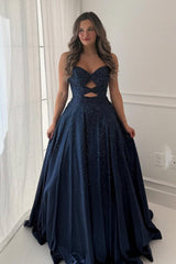A Line Sweetheart Yellow Long Prom Dress With Beading Keyhole Formal Evening Gown