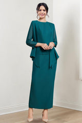 Ankle Length Mother of the Bride Sheath Column Dresses with Jewel Neck