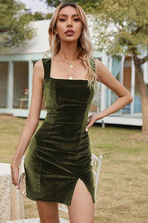 Army Green Homecoming Dress Christmas Party Dress