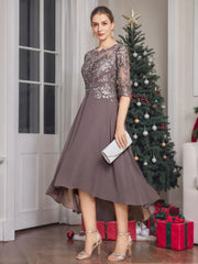 Asymmetrical Scoop A Line Mother of the Bride Dresses