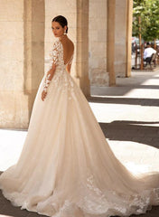 Ball Gown Long Sleeves Lace Wedding Dress