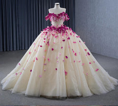 Ball Gown Quinceanera Dress Sweetheart Neck Sweet 16 Dress with 3D Flowers