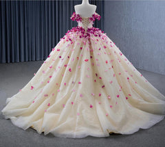 Ball Gown Quinceanera Dress Sweetheart Neck Sweet 16 Dress with 3D Flowers
