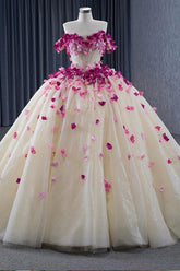 Ball Gown Quinceanera Dress Sweetheart Neck Sweet 16 Dress with 3D Flowers
