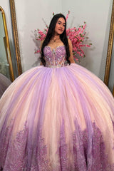 Ball Gown Sweetheart Neck Sleeveless Lace Appliques Princess Formal Evening Party Gown Quinceanera Dressfor Sweet 16