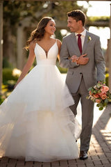 Ball Gown Wedding Dress With Tulle Ruffles