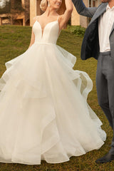 Ball Gown Wedding Dress with Cascading Ruffles
