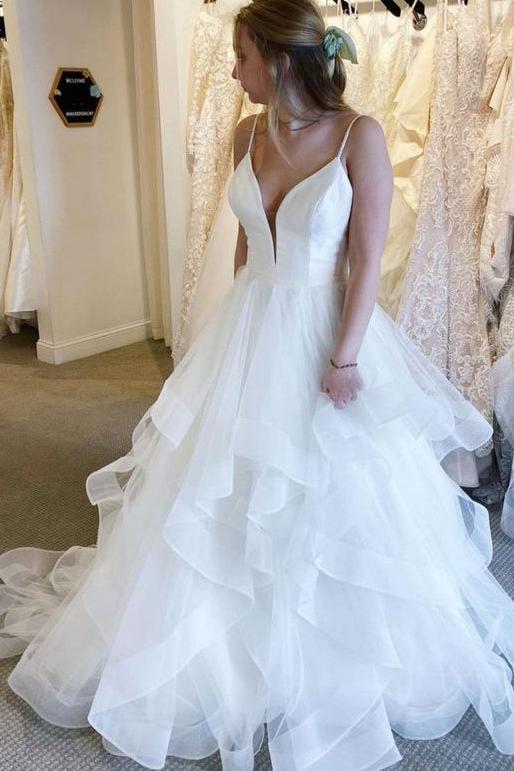 Ball Gown Wedding Dress with Cascading Ruffles