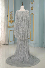 Batwing Sleeve Mother of the Bride Dress Beaded Bateau Neck Formal Dress