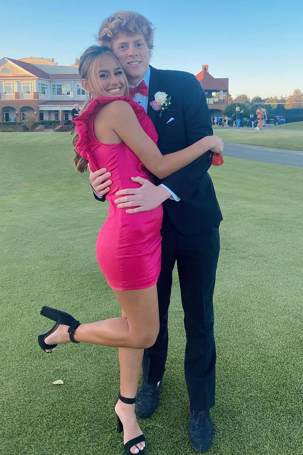 Black 2-Piece Shawl Lapel Slim Fit Men's Prom Homecoming Suit Blazer Pants