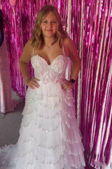 Black A Line Prom Dress Lace Long Evening Dress with Slit