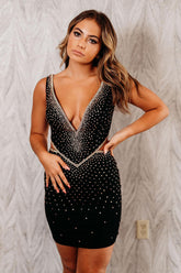 Black Homecoming Dress Backless Tight Short Prom Dress With Beadings