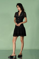 Black Lace Short Casual Summer Dress