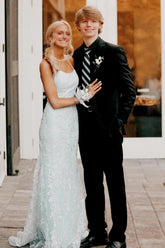 Black Notched Lapel Slim Fit 2-Piece Prom Wedding Tuxedo Blazer Pants