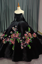 Black Off Shoulder Princess Quinceanera Dress Ball Gown Sweet 16 Dress