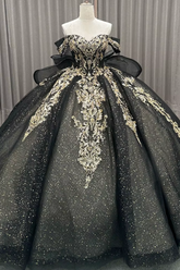 Black Off the Shoulder Quinceanera Dress Ball Gown Sweet 16 Dress