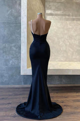 Black One Shoulder Mermaid Long Evening Dress with Pearl Beadings