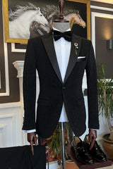 Black Peaked Lapel 2 Piece Men's Prom Suit