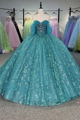 Blue Ball Gown Princess Girl Sweet 15 Quinceanera Dress Prom Party Gowns Dress