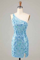 Blue Homecoming Dress Beaded Fringed Tight Short Cocktail Dresses