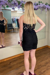 Strapless Corset Red Homecoming Dress Tight Short Cocktail Dresses with Lace