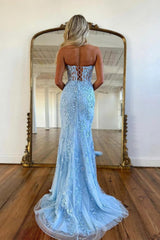 Mermaid Prom Dress Purple Sweetheart Evening Dress With Appliques