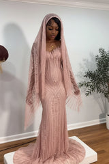 Red Sweetheart Prom Dress Mermaid Stunning Evening Dress with Beadings