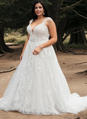 Bohemian V Neck Bridal Gown Featuring Illusion Back