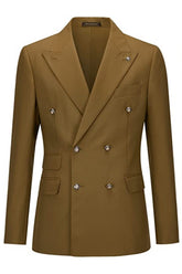 Brown Double Breasted Prom Suit Newest