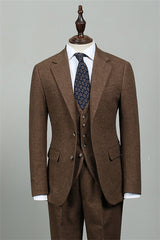 Brown Three Piece Business Suit