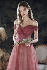 Burgundy Prom Dress Sweetheart Tulle Sequin Long Evening Dress