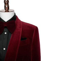 Burgundy Two Piece Shawl Lapel Wedding Suit New Arrival