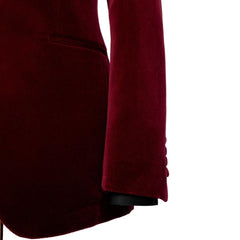 Burgundy Two Piece Shawl Lapel Wedding Suit New Arrival
