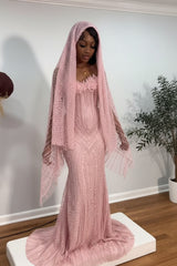 Red Sweetheart Prom Dress Mermaid Stunning Evening Dress with Beadings