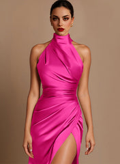 Charmeuse Bridesmaid Dress With High Split