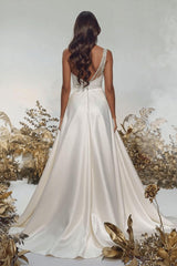 Chraming One Shoulder Sleeveless Sequins Wedding Dress