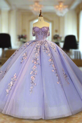 Corset Floral Quinceanera Dress Beaded Ball Gown Sweet 16 Dress