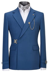 Dark Blue Notched Lapel Prom Suit for Men