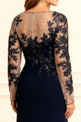 Dreamyannie Black One Shoulder Lace Floor Length Plus Size Mother Of The Bride Dress With Slit