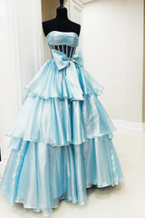 Dreamyannie Gold Prom Dress Corset Ruffled Long Formal Dress With Bow