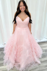 Dreamyannie Lilac Prom Dress Ruched Tiered Ruched A Line Lace Long Formal Dress