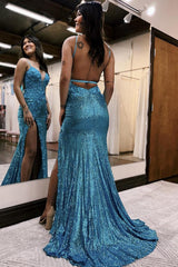 Dreamyannie Mermaid Spaghetti Straps Orange Prom Dress Formal Dress With 3D Flowers