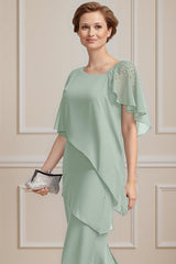 Dreamyannie Mint Green Bodycon Knee Length Mother Of The Bride Dress With Beading