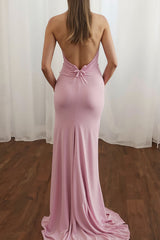 Dreamyannie Pink Prom Dress Mermaid Sweetheart Long Formal Dress