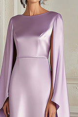 Dreamyannie Sheath Knee-Length Lilac Scoop Formal Dress With Shawl